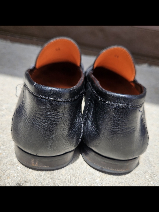 SANTONI Casual Dress Shoes Soft Black Leather Italian Slip On Loafers  Size 11D main image 6
